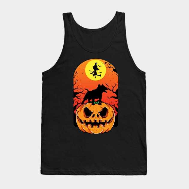 Pitbull Halloween Puppy Pumpkin Tank Top by madani04